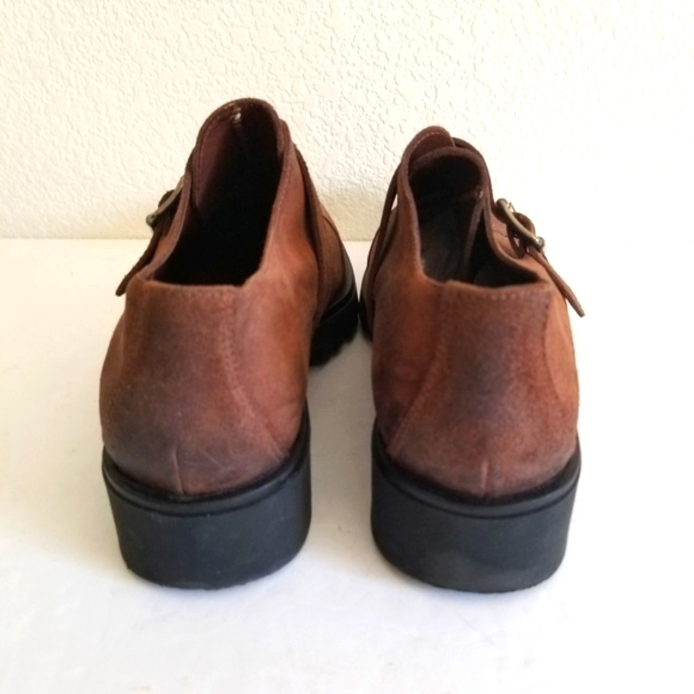 Women's Brown Handmade Leather  Nubuck Shoes Sz 8 - Picture 5 of 6